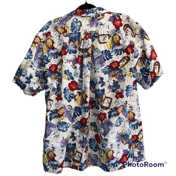 Vintage Weekender Traveler causal button down XL tropical travel vacation print - Picture 2 of 10